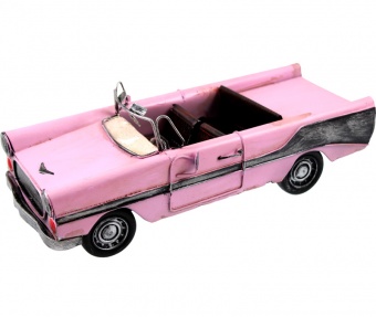 Retro model - automobil ružový kabriolet, 10x30x13