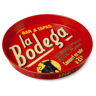 Servírovací podnos okrúhly "Bodega" 34x5 cm, plech