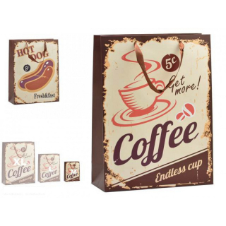 Darčeková taška "Hot dog & Coffee", 2 motívy, 30x12x43cm