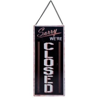 Vintage tabuľka na dvere "Open - Close", plech 30*13 cm