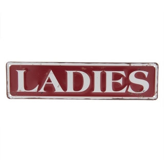 Vintage tabuľka na dvere dámy "Ladies", plech 40*10 cm