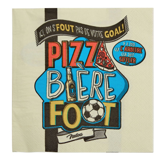 Servítky Natives France, motív Pizza Biere Foot