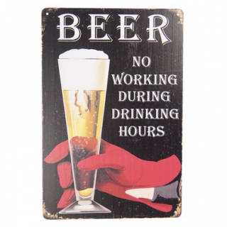 Vintage dekoračná tabuľka "BEER",  20 x 30 cm
