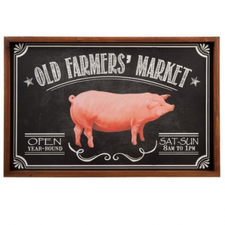 Vintage dekoračná tabuľka "OLD FARMERS MARKET", 56 x 2 * 37 cm20 x 30 cm