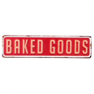 Vintage dekoračná tabuľka "BAKED GOODS", 40 x 10 cm