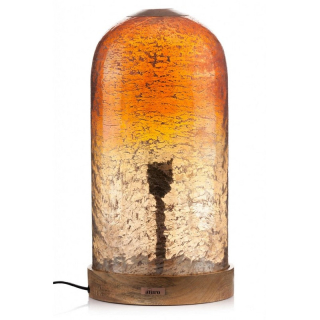 Vintage - retro sklenené svietidlo - lampa Ambra 22x22x43