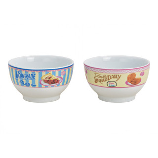 2ks porcelánové misky s retro motívom
