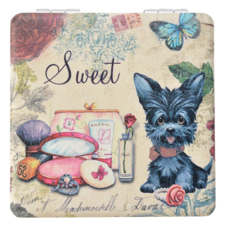Zrkadielko kabelkové otváracie "Sweet", 7x7 cm
