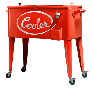 Párty chladiaci box "Cooler retro" červený, 83x78x40 cm