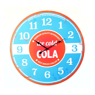 Hodiny XXL retro nástenné "Ice Cold Cola", ∅58 cm