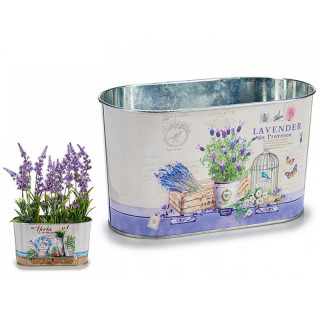 Kvetináč oválny, 2 varianty "LAVENDER alebo HERBS, 22,5x12x12cm