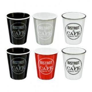 Darčeková sada šálka espresso "Bistrot ₰ Cafe" 6 ks, keramika, 100ml