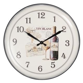 Nástenné hodiny "Vin Blanc", kov, Ø 62 cm / 1 *AA