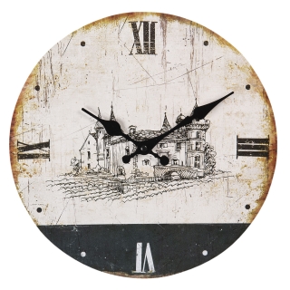 Vintage nástenné hodiny, 30x3 cm