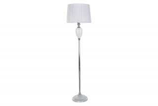 Podlahová lampa "Romantic" s tienidlom, kov-sklo, chrómová, 40x40x155 cm
