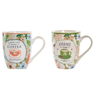 Sada porcelánových hrnčekov 2 ks "COFFEE&TEA", 340ml
