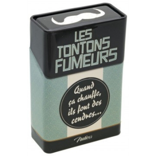Puzdro na cigarety "Les tontons fumeurs" L.6,3 XH.9,5 X pr.3cm, plech