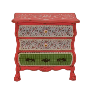 Vintage komoda ružová korálová, 66x64x36 cm