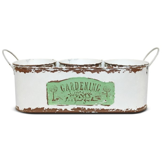 Kvetináč plech set 4ks "Gardening", 34x11x10,5cm