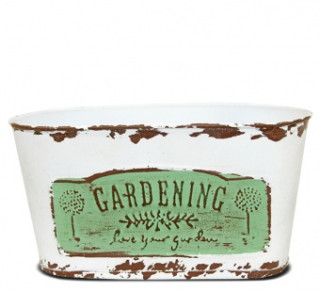 Kvetináč plech oválny "Gardening", 20x10,5x10,5cm